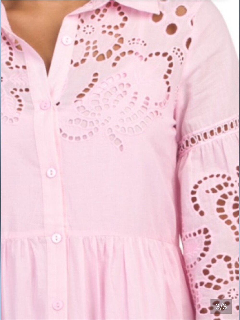 Nwt Large & Mediun Solitaire Pink Eyelet Maxi Dress - Picture 4 of 17